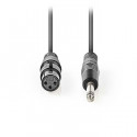 Unbalanced XLR Audio Cable XLR 3-pin Female - 6.35 mm Male 1.5 m Grey
