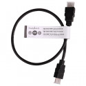 High Speed HDMI Cable with Ethernet, 0.5 m Black