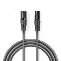 Balanced XLR Audio Cable XLR 3-Pin Male - XLR 3-Pin Female 1.5 m Grey