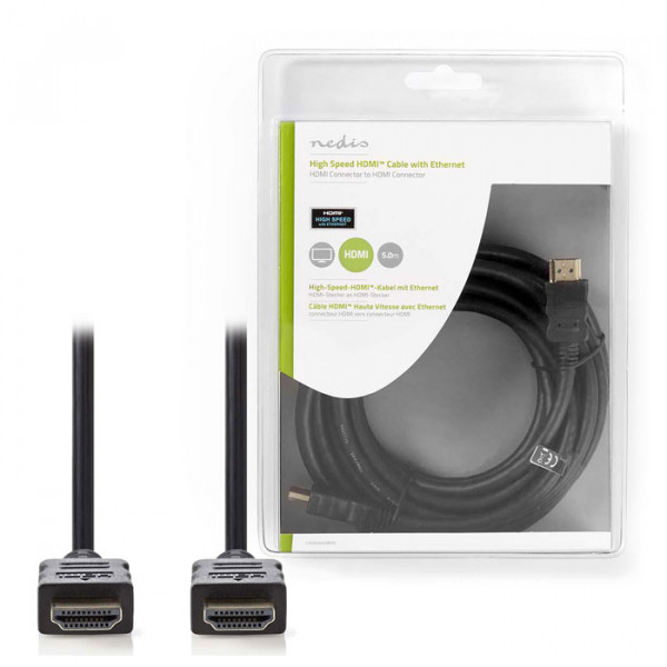 High Speed HDMI Cable with Ethernet, 5.0 m Black