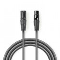 Balanced XLR Audio Cable XLR 3-Pin Male - XLR 3-Pin Female 5.0 m Grey
