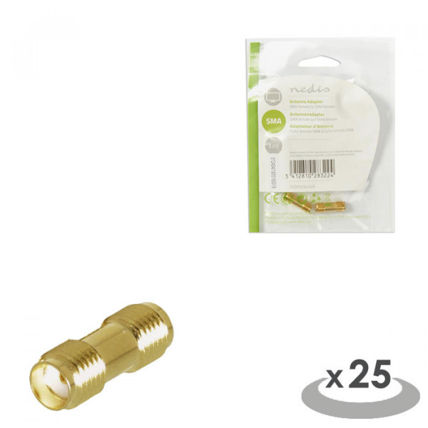 SMA Adapter SMA Female - SMA Female 2 pieces Gold