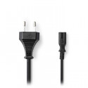 Euro Power Cable Straight Euro Male - IEC-320-C7 2.00 m Black