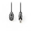 Unbalanced XLR Audio Cable XLR 3-pin Female - 6.35 mm Male 5.0 m Grey