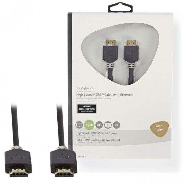 High Speed HDMI Cable with Ethernet, 5.0 m Anthracite