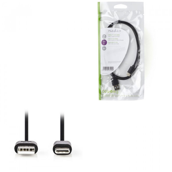 USB 2.0 Cable Type-C Male - A Male 1.0 m Black