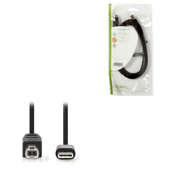 USB 2.0 Cable Type-C Male - B Male 2.0 m Black