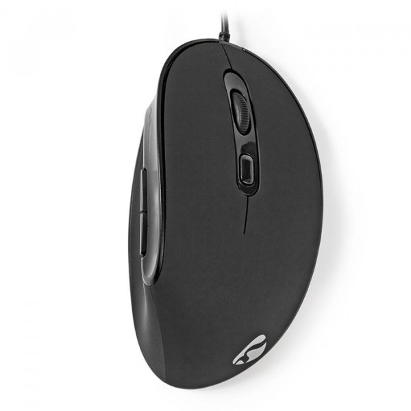 NEDIS ERGOMSWD100BK - Ergonomic Wired Mouse 3200 dpi 6-Button Black