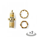 SMA Connector Female (Reverse Polarity) - For RG174 Cables 2 pieces Gold