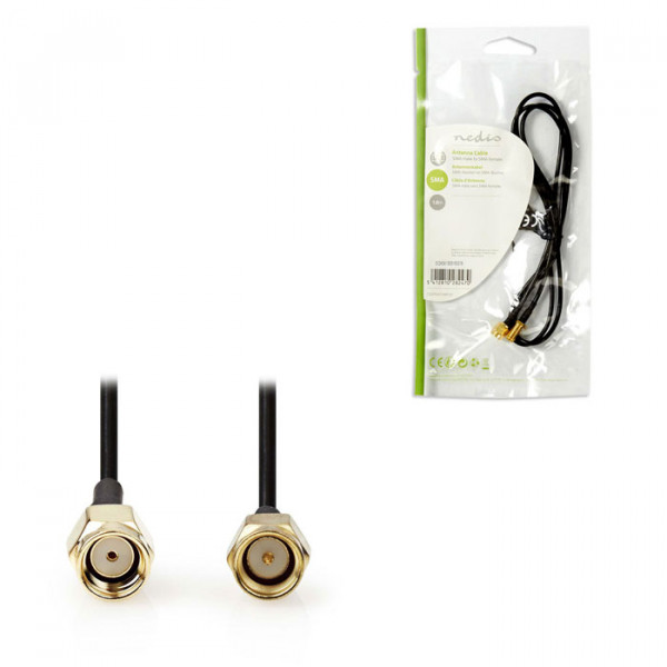 Antenna Cable SMA Male - SMA Female 1.0 m Black