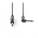 Unbalanced Audio Cable 6.35 mm Male - 6.35 mm Male Angled 1.5 m  Grey