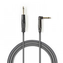 Unbalanced Audio Cable 6.35 mm Male - 6.35 mm Male Angled 1.5 m  Grey