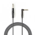 Unbalanced Audio Cable 6.35 mm Male - 6.35 mm Male Angled 3.0 m Grey