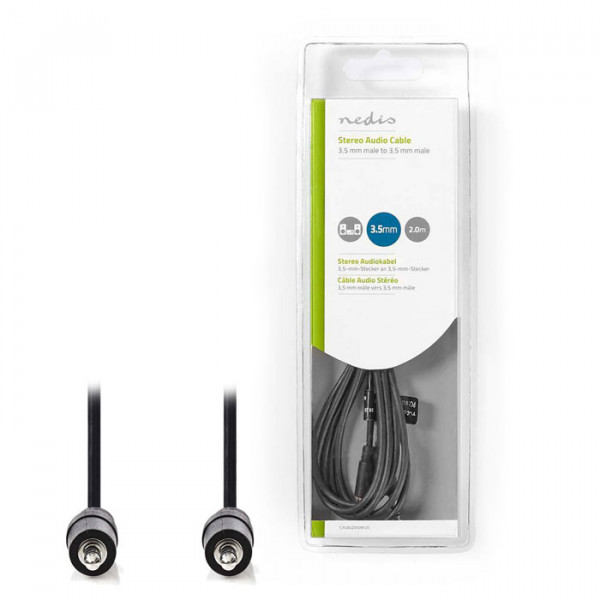 Stereo Audio Cable 3.5 mm Male - 3.5 mm Male 2.0 m Black