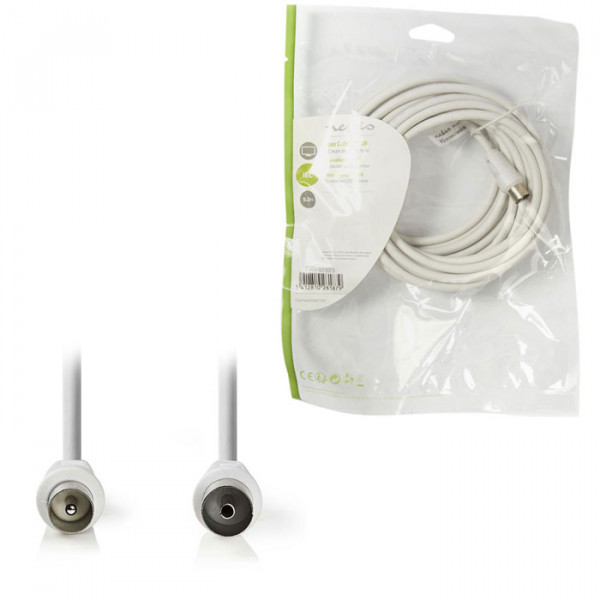 Coax Cable 90dB, IEC (Coax) Male - IEC (Coax) Female | 5.0 m, White