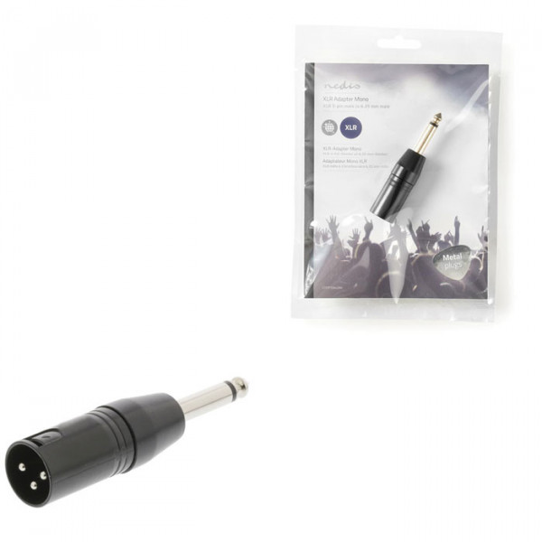 XLR Adapter Mono XLR 3-pin Male - 6.35 mm Male Black