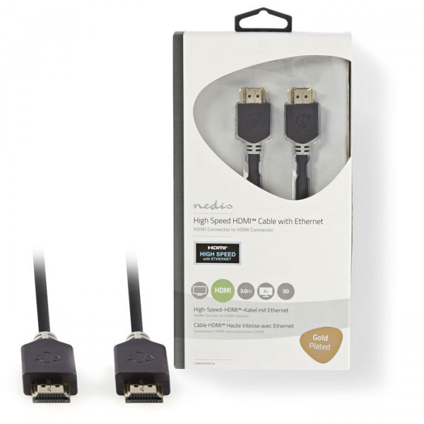 High Speed HDMI Cable with Ethernet, 3.0 m Anthracite
