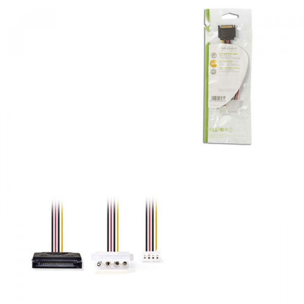 Internal Power Cable SATA 15-pin Male - Molex Female + FDD Female 0.15 m Various