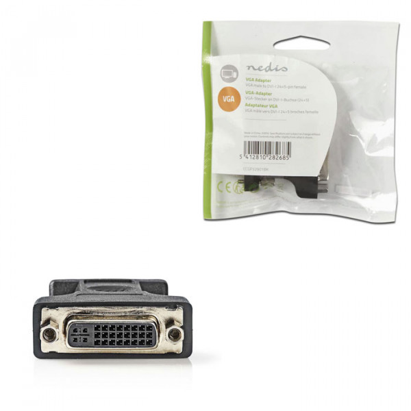 VGA - DVI Adapter VGA male - DVI-I 24+5-pin Female Black