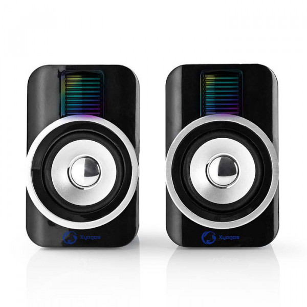 NEDIS GSPR20020BK - Gaming Speakers, 2.0, RGB, USB powered, 3.5mm jack, 30 W.