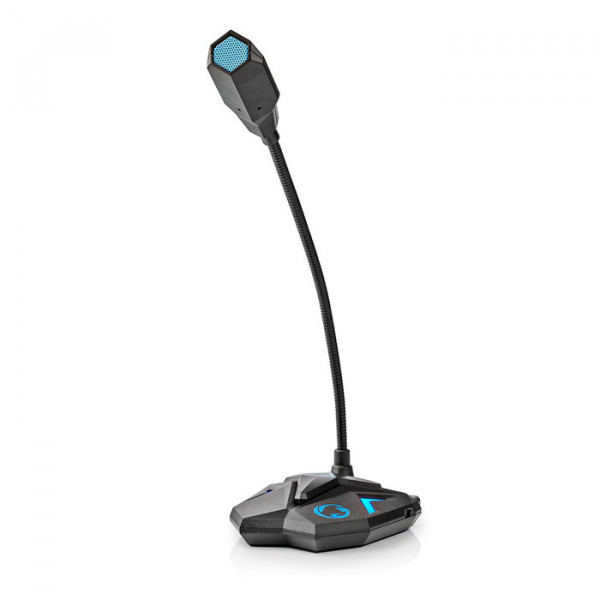 NEDIS GMICGU100BK - Desktop Gaming Microphone Gooseneck USB Mute Button 3.5 mm Stereo Audio Connector