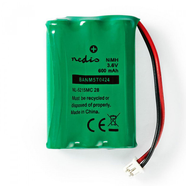 Nickel-Metal Hydride Battery 3.6 V 600 mAh Wired Connector