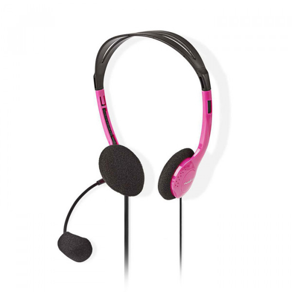 NEDIS CHST100PK - PC Headset On-Ear 2x 3.5 mm Connectors 2.0 m Pink