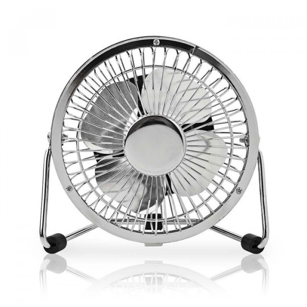 NEDIS FNDK1CR10 - Metal Mini Fan 10 cm Diameter USB powered Chrome