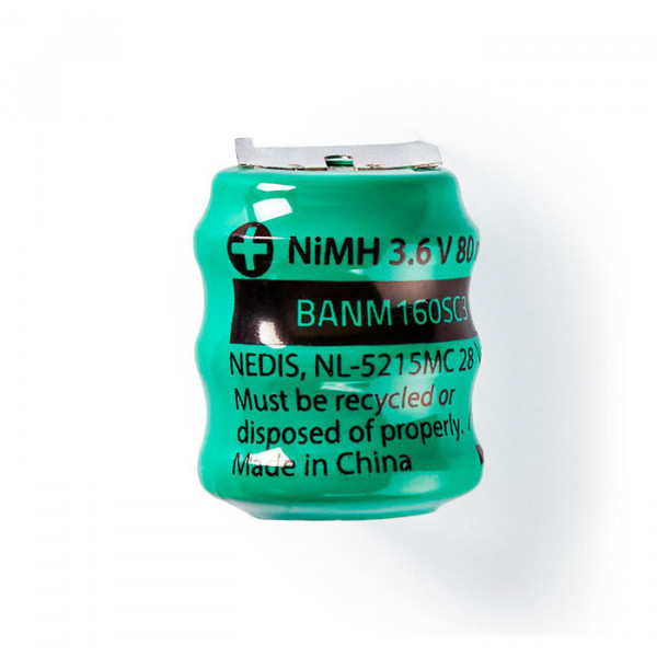 Nickel-Metal Hydride Battery 3.6 V 80 mAh Solder Connector
