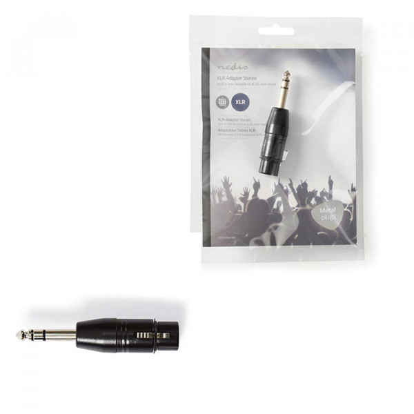 XLR Adapter Stereo XLR 3-pin Female - 6.35 mm Male Black