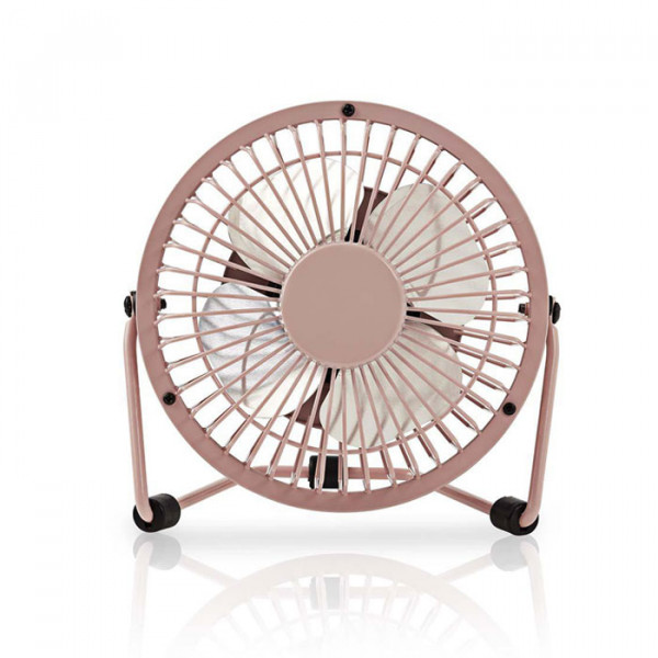 NEDIS FNDK1PI10 - Metal Mini Fan 10 cm Diameter USB powered Pink