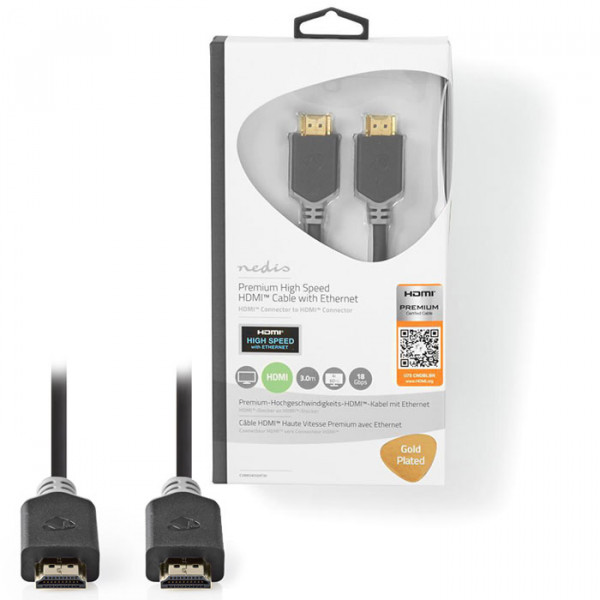 Premium High Speed HDMI™ Cable with Ethernet, 3.0m