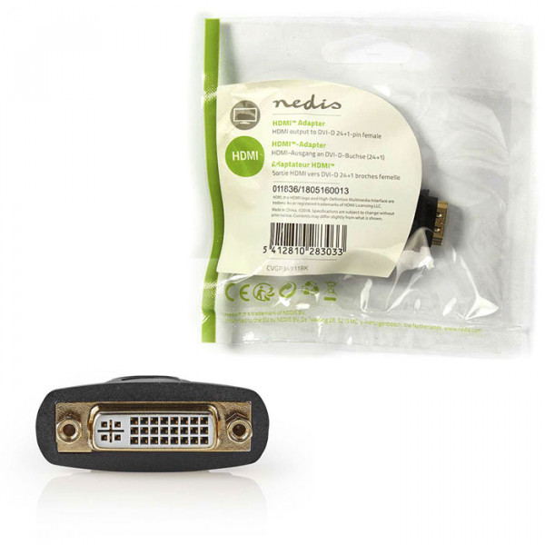 HDMI - DVI Adapter HDMI Female - DVI-D 24+1-pin Female Black