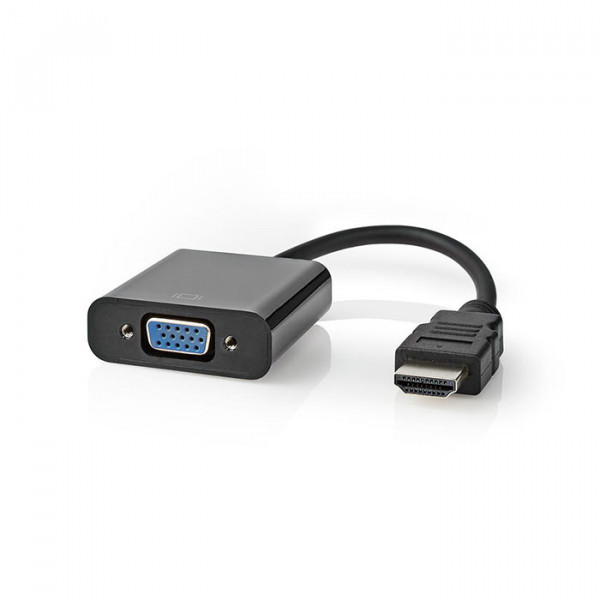 HDMI - VGA Adapter Cable HDMI Connector VGA Female + 3.5 mm Output 0.2 m Black