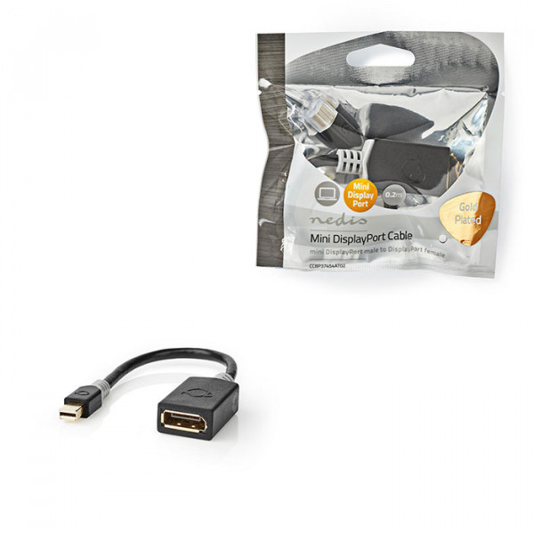 Mini DisplayPort - DisplayPort Cable 1.4 Mini DisplayPort Male - DisplayPort Female 0.2 m