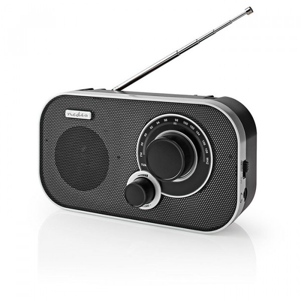 FM Radio 1.5 W Carrying Handle Silver / Black