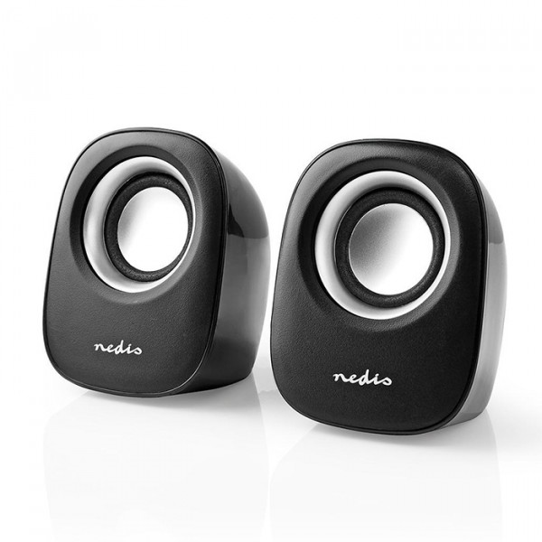 NEDIS CSPR10020BK - PC Speaker 2.0 4 W Connection input: 1x 3.5 mm USB Powered Volume control