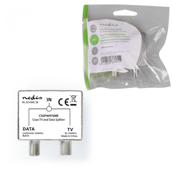 Satellite & Antenna Adapter F-Female / IEC (Coax) Male IEC (Coax) Female