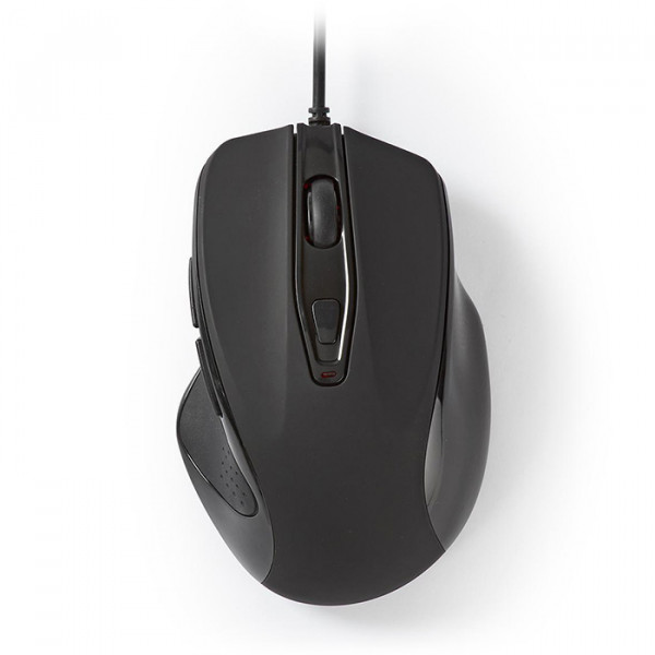 NEDIS MSWD400BK - Nedis Wired Mouse 800 / 1200 / 2400 / 3200 DPI 6-Button Black